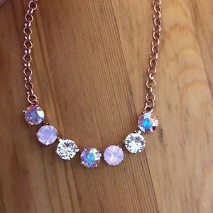 Aurora Borealis + Pink Opal Crystal Necklace